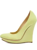 Alexander McQueen Pre-Owned 125mm wedge platform pumps - Green