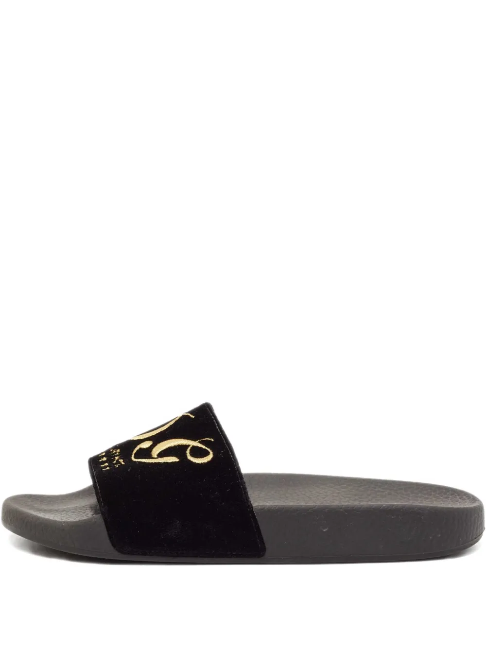 Dolce & Gabbana Pre-Owned embroidered-logo slides | Black | Image 1