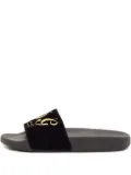Dolce & Gabbana Pre-Owned embroidered-logo slides - Black