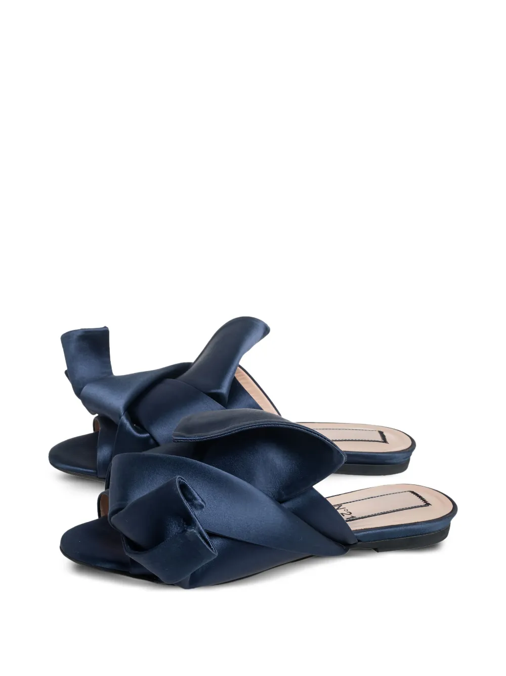 Nº21 Pre-owned satijnen sandalen met geknoopt detail - Blauw