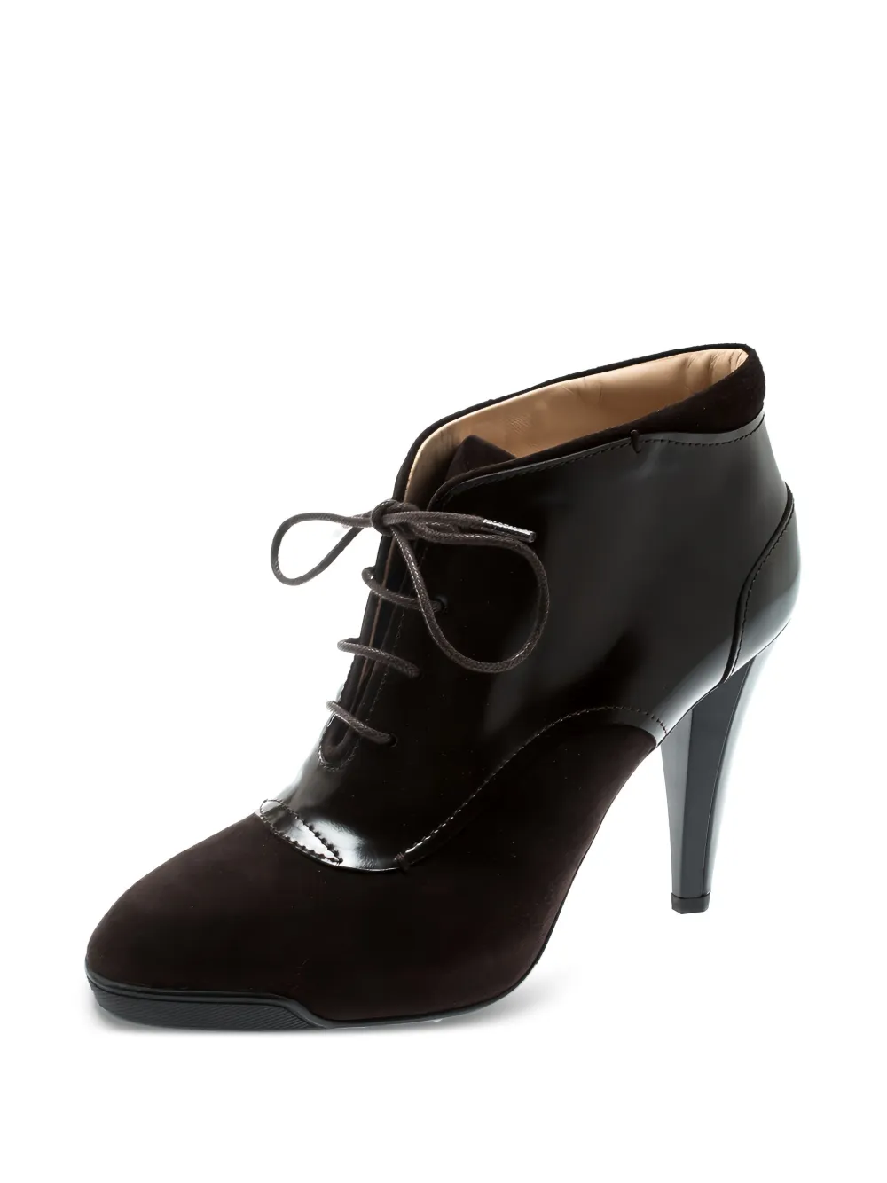 Tod's 100 mm pre-owned suède leren laarzen met kant - Bruin