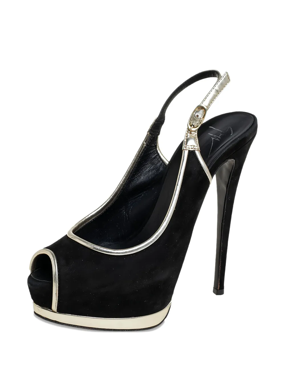 Pre-owned Giuseppe Zanotti 150mm Suede Slingback Pumps