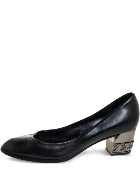 Casadei 50mm leather heeled pumps