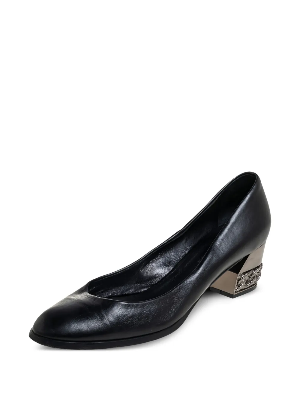 Pre-owned Casadei 50mm Leather Heeled Pumps In Black