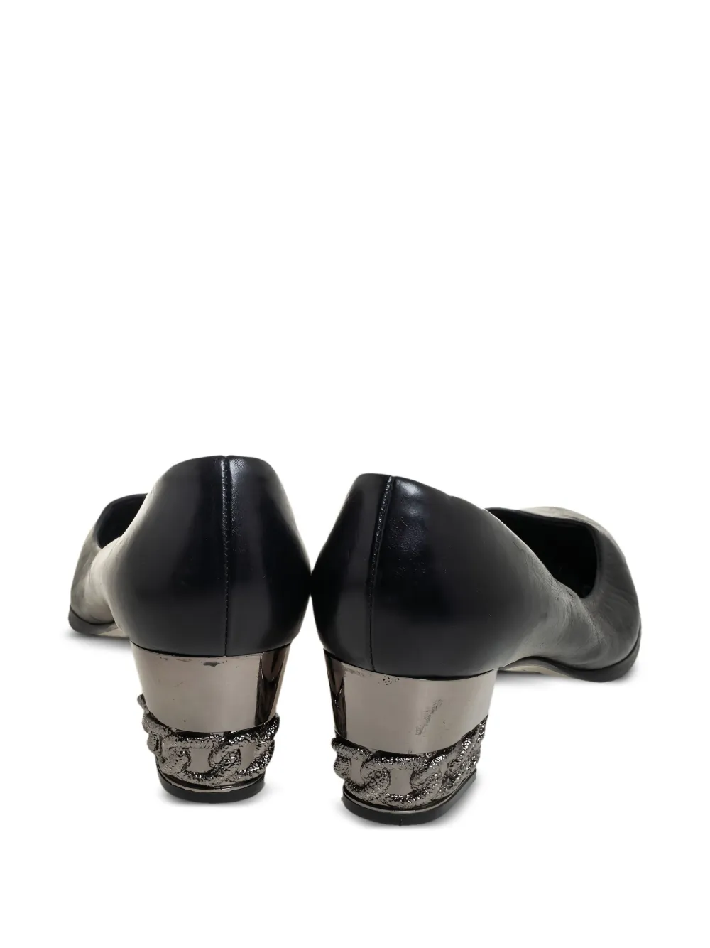 Pre-owned Casadei 50mm Leather Heeled Pumps In Black
