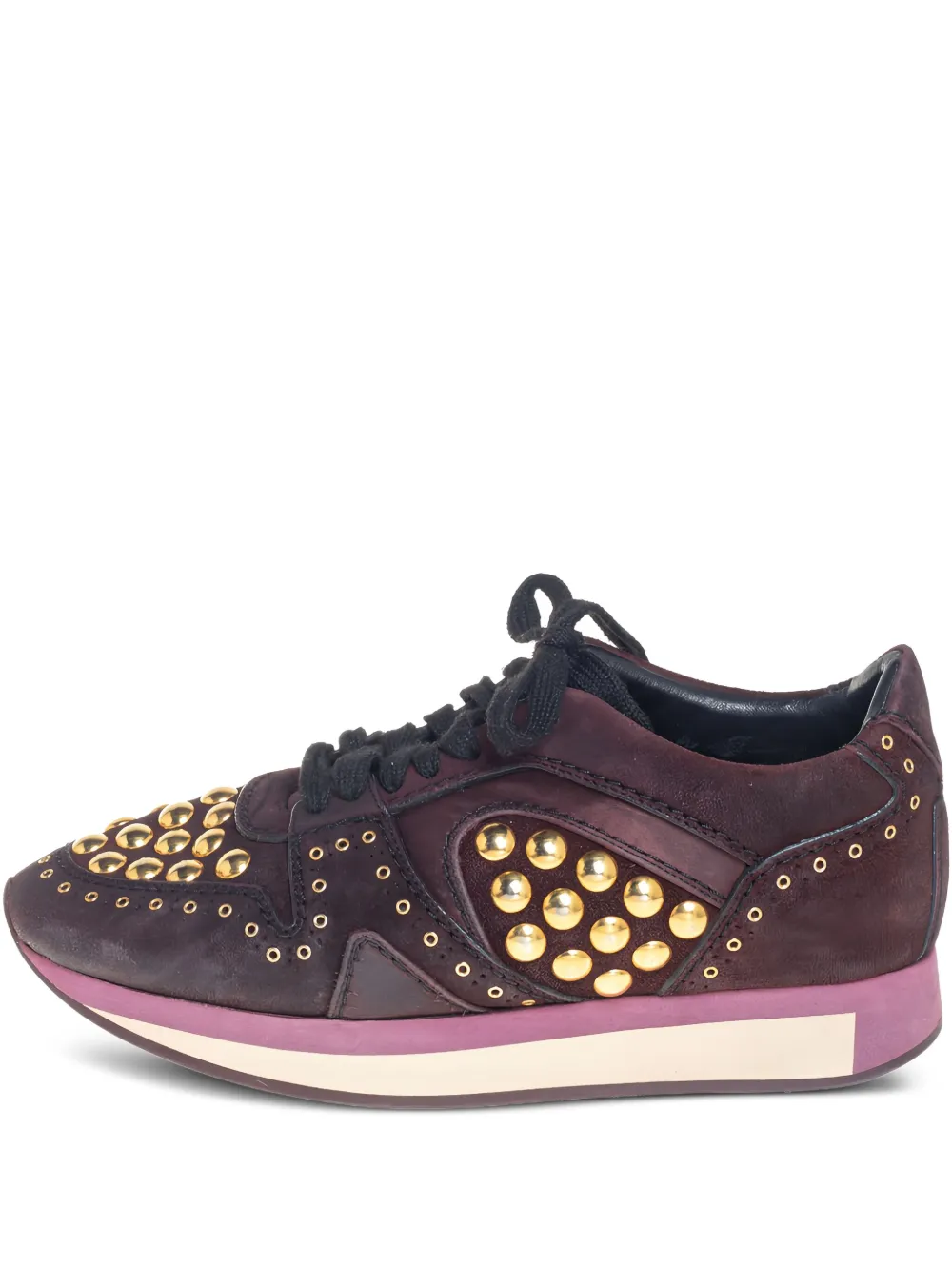 Burberry Pre-Owned stud-embellished suede sneakers - レッド Burberry Pre-Owned stud-embellished suede sneakers - レッド