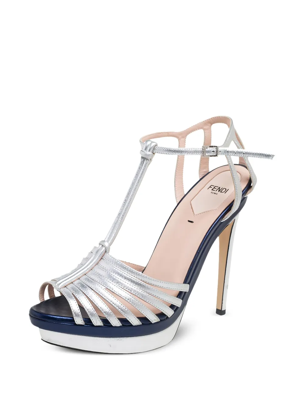 Fendi Pre-Owned 130mm metallic-effect leather sandals | Image 2