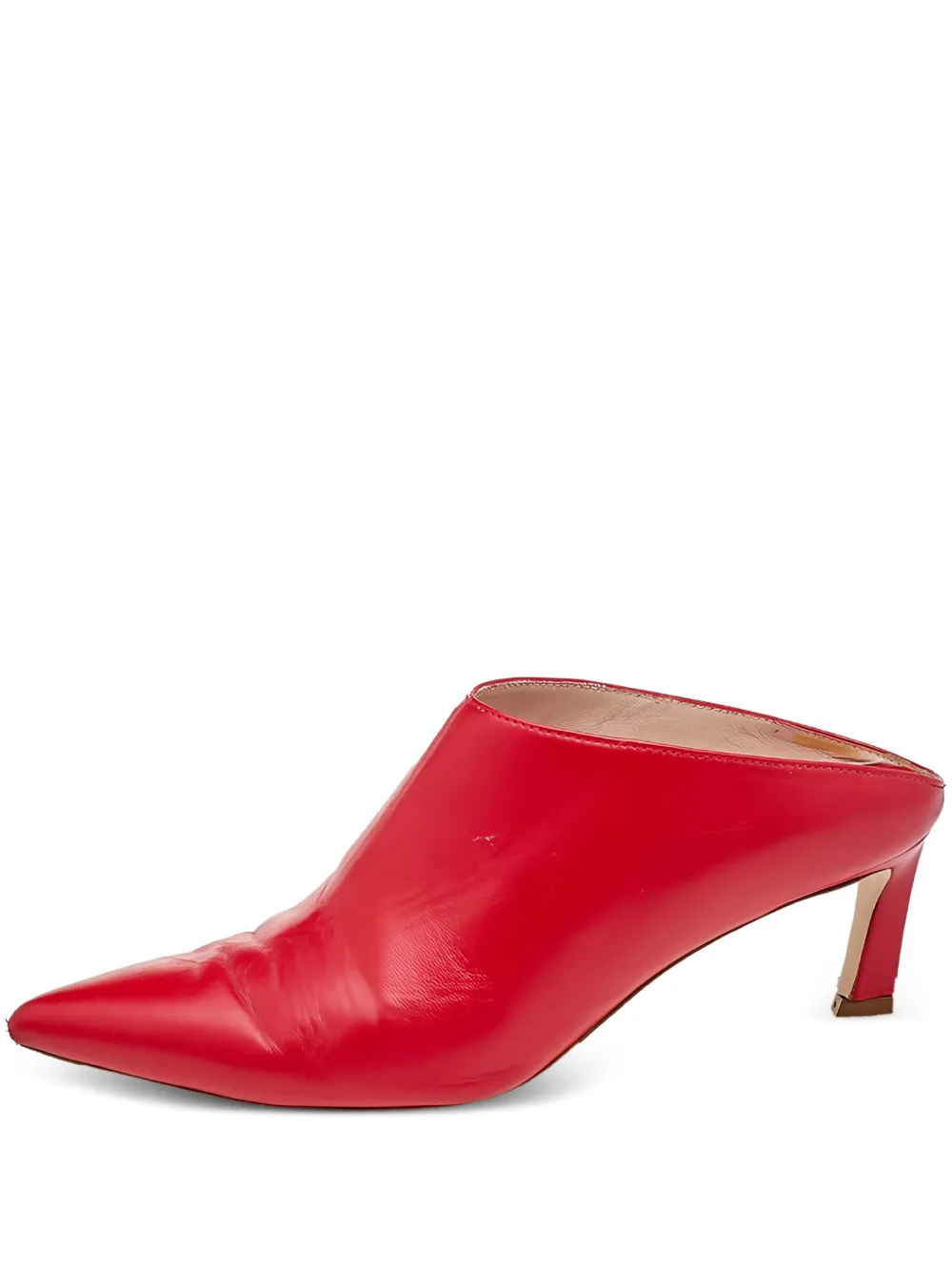 Stuart Weitzman pre-owned 60mm Mira pointed-toe leather mules | Red | Image 1