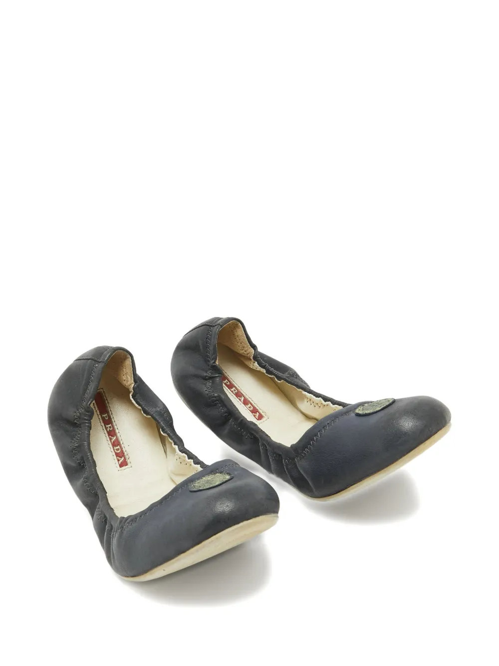 Pre-owned Prada Leather Ballet Flats In Black