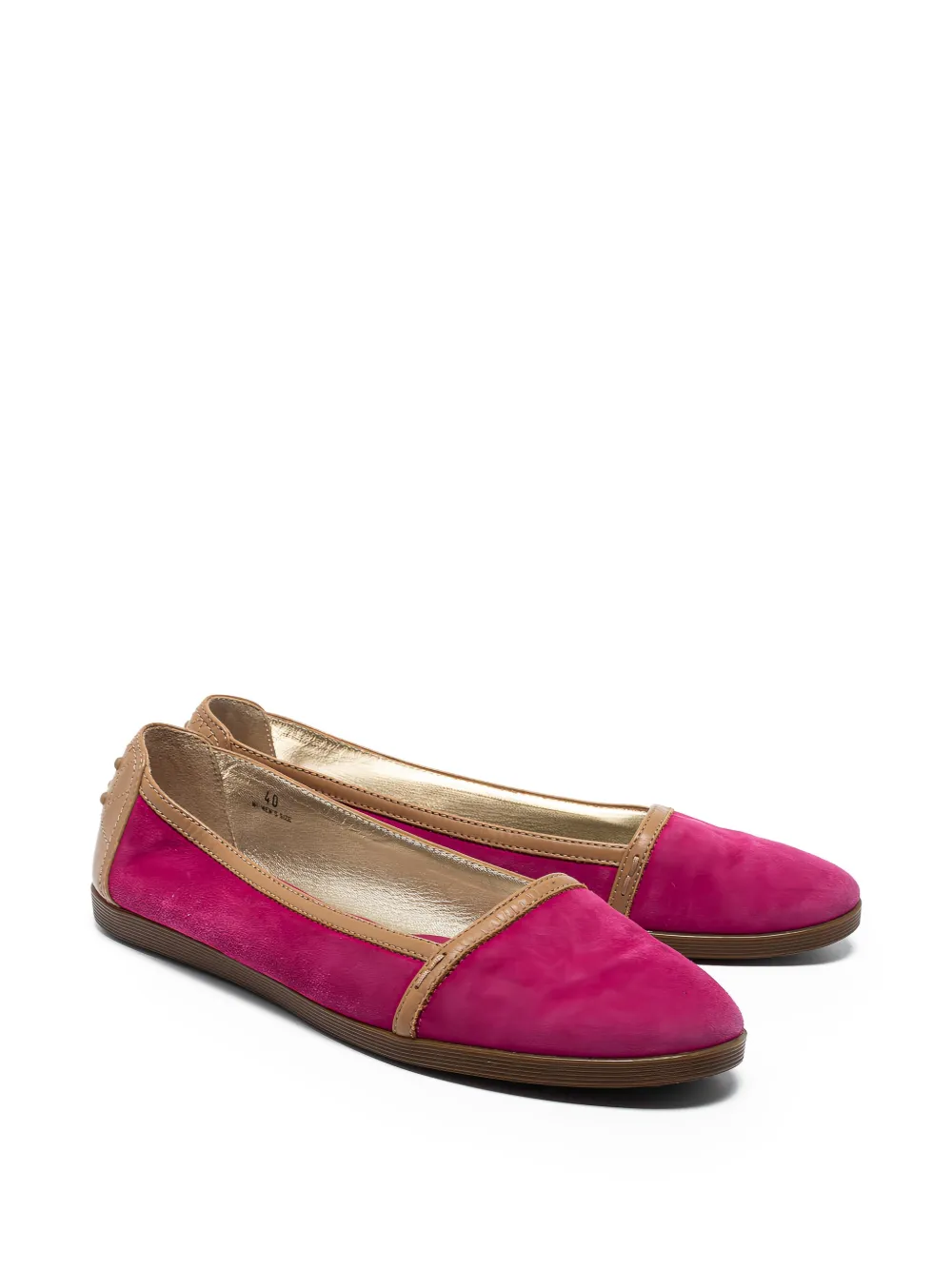Tod's Vintage Pre-owned flatjes met vlakken - Roze