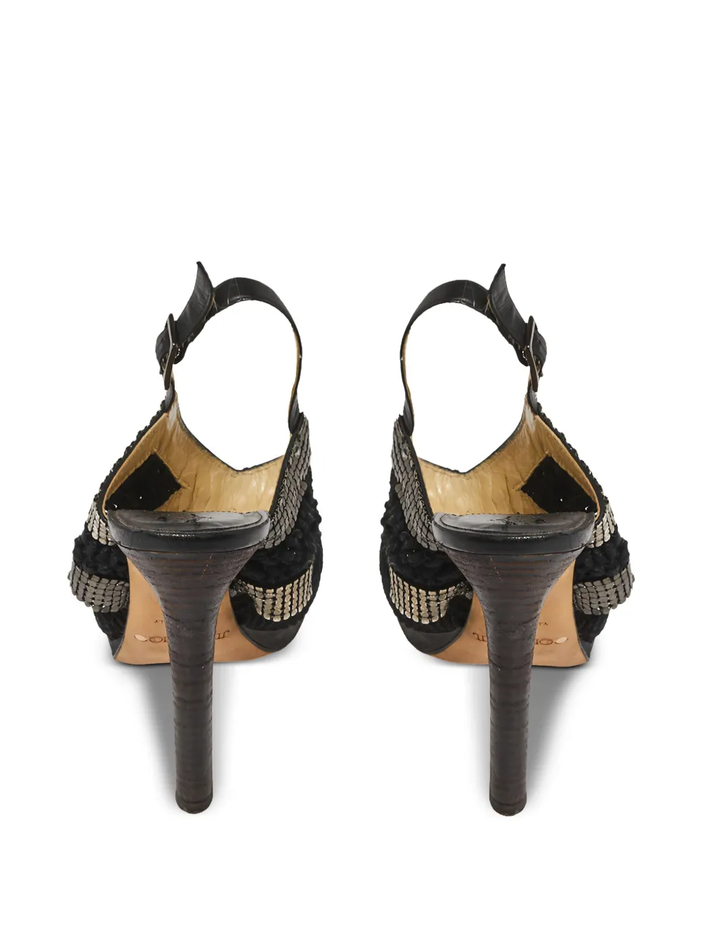 Jimmy Choo Pre-Owned メッシュ サンダル 120mm | ブラック | FARFETCH JP