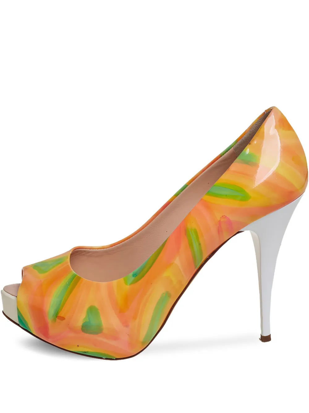 pre-owned 110mm peep-toe platform pumps