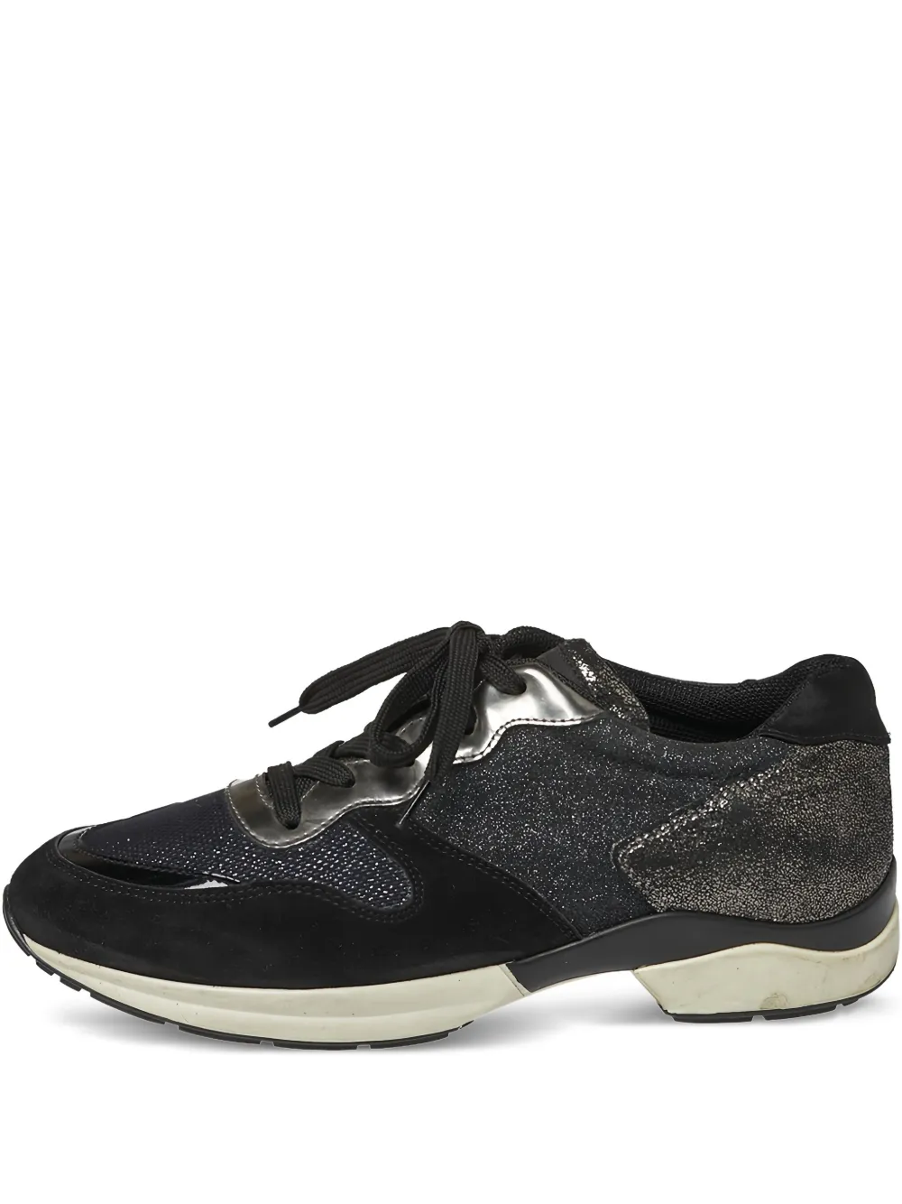 Tod's Vintage pre-owned metallic panelled sneakers | Black | Image 1