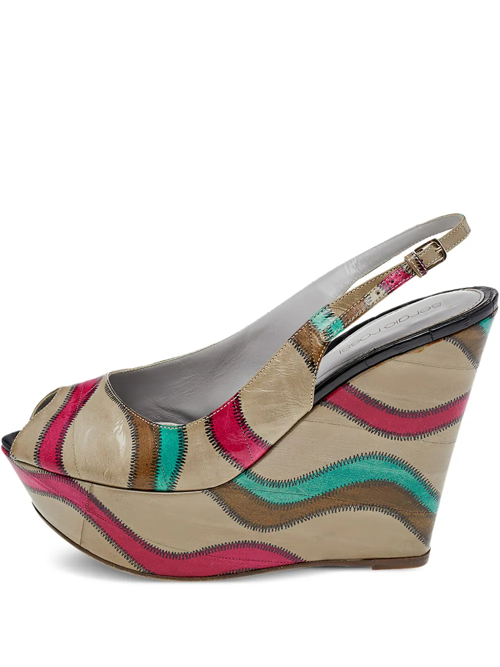 Sergio Rossi Vintage pre-owned 130mm slingback wedges | Grey | Image 1