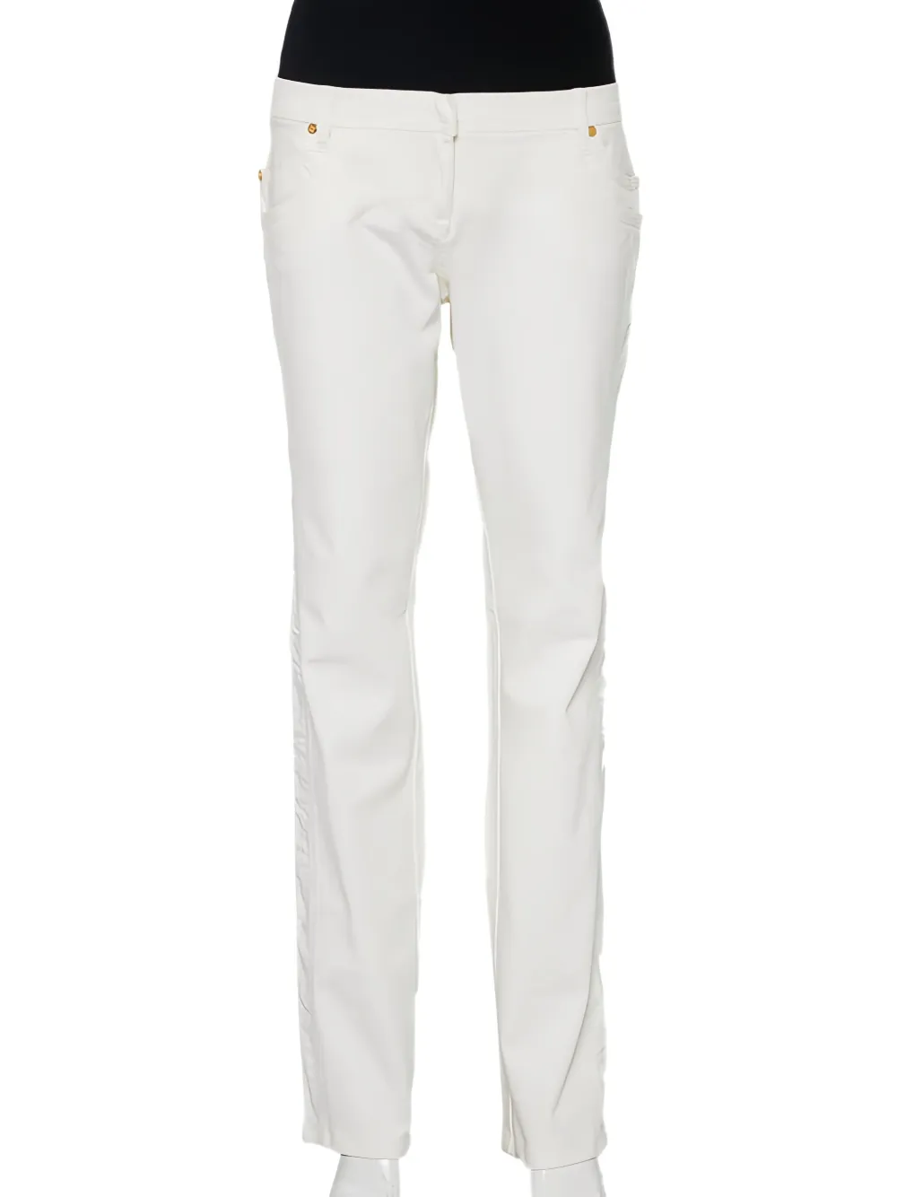 Pre-owned Roberto Cavalli Vintage Two-tone Jeans In White