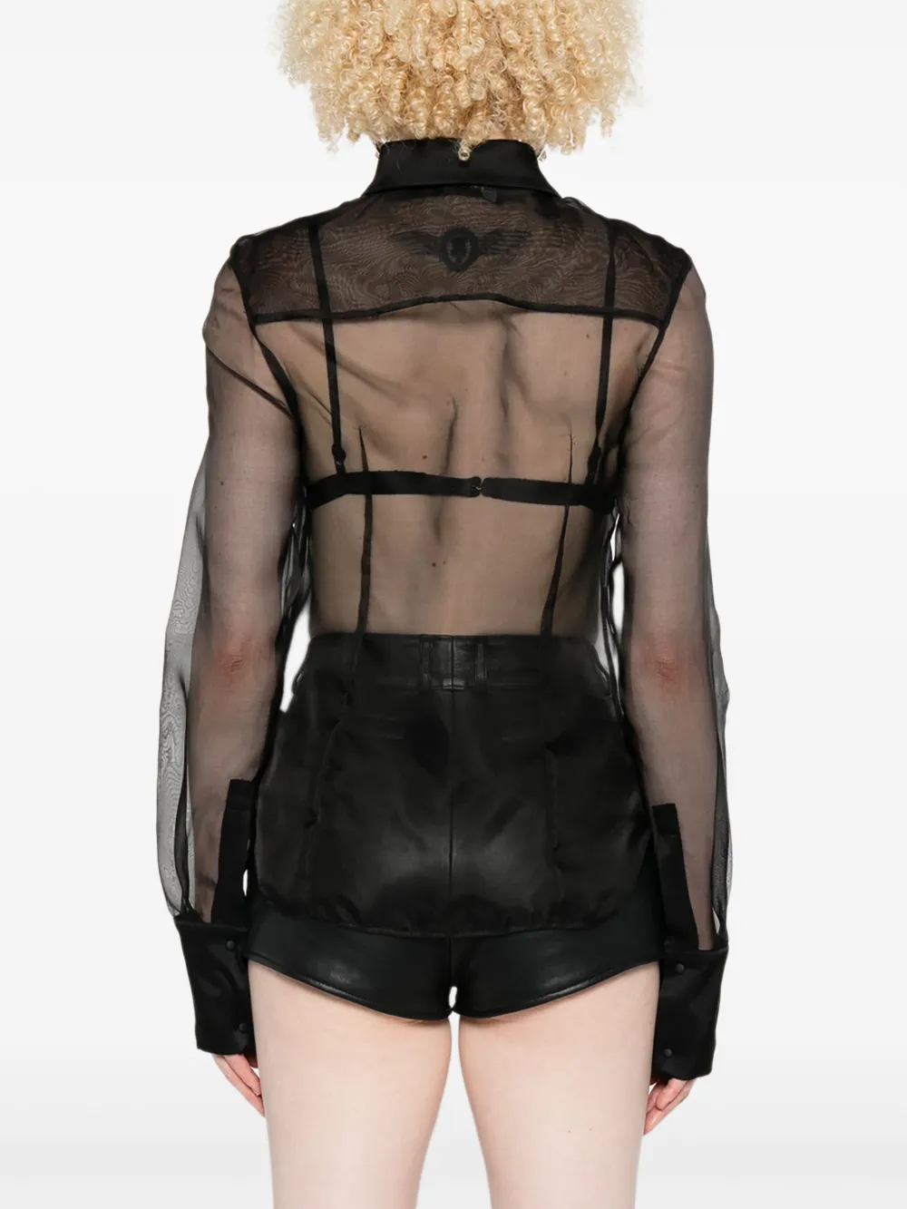 David Koma Semi-doorzichtige blouse Zwart