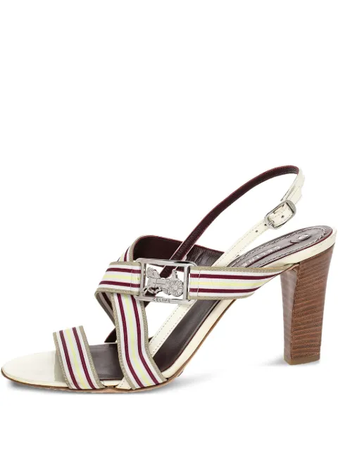 Céline Pre-Owned 90mm stripe-detailed sandals