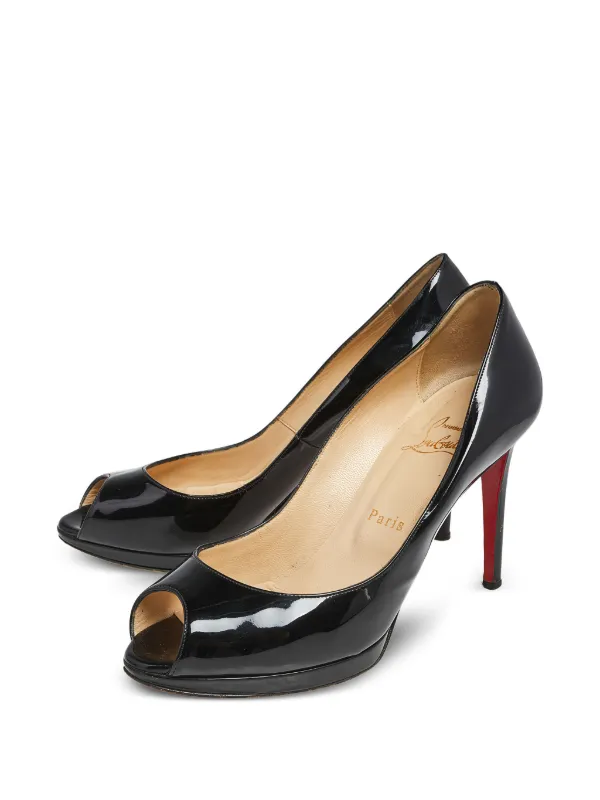 Christian Louboutin Pre-Owned 100mm peep-toe Pumps Black FARFETCH IN