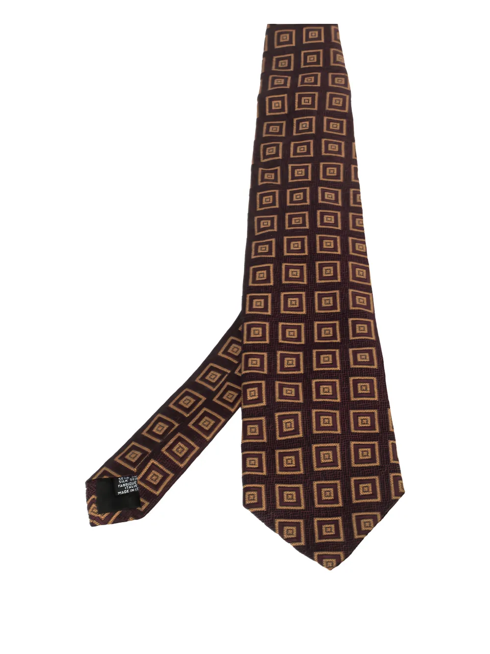 BOSS pre-owned geometric-patterned tie | Red | Image 1
