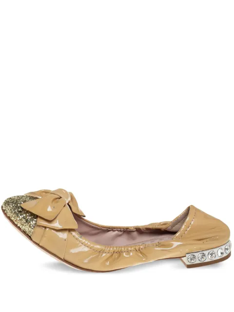 Miu Miu Pre-Owned bow-embellished ballet flats