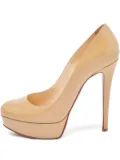 Christian Louboutin Pre-Owned 140mm patent-leather platform pumps - Neutrals