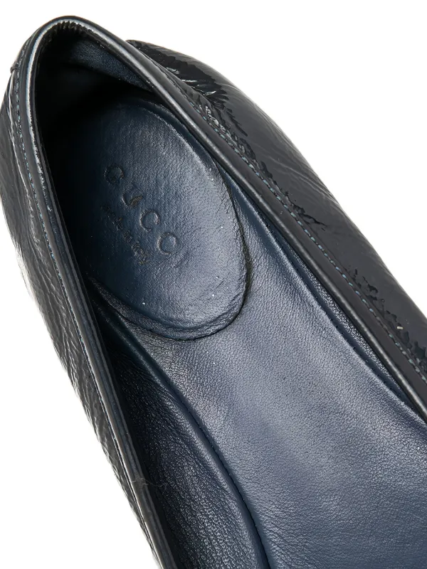 ☆GUCCIエナメルフラットパンプス☆ Gucci Pre-Owned エナメルレザー リボン フラットパンプス | ブルー