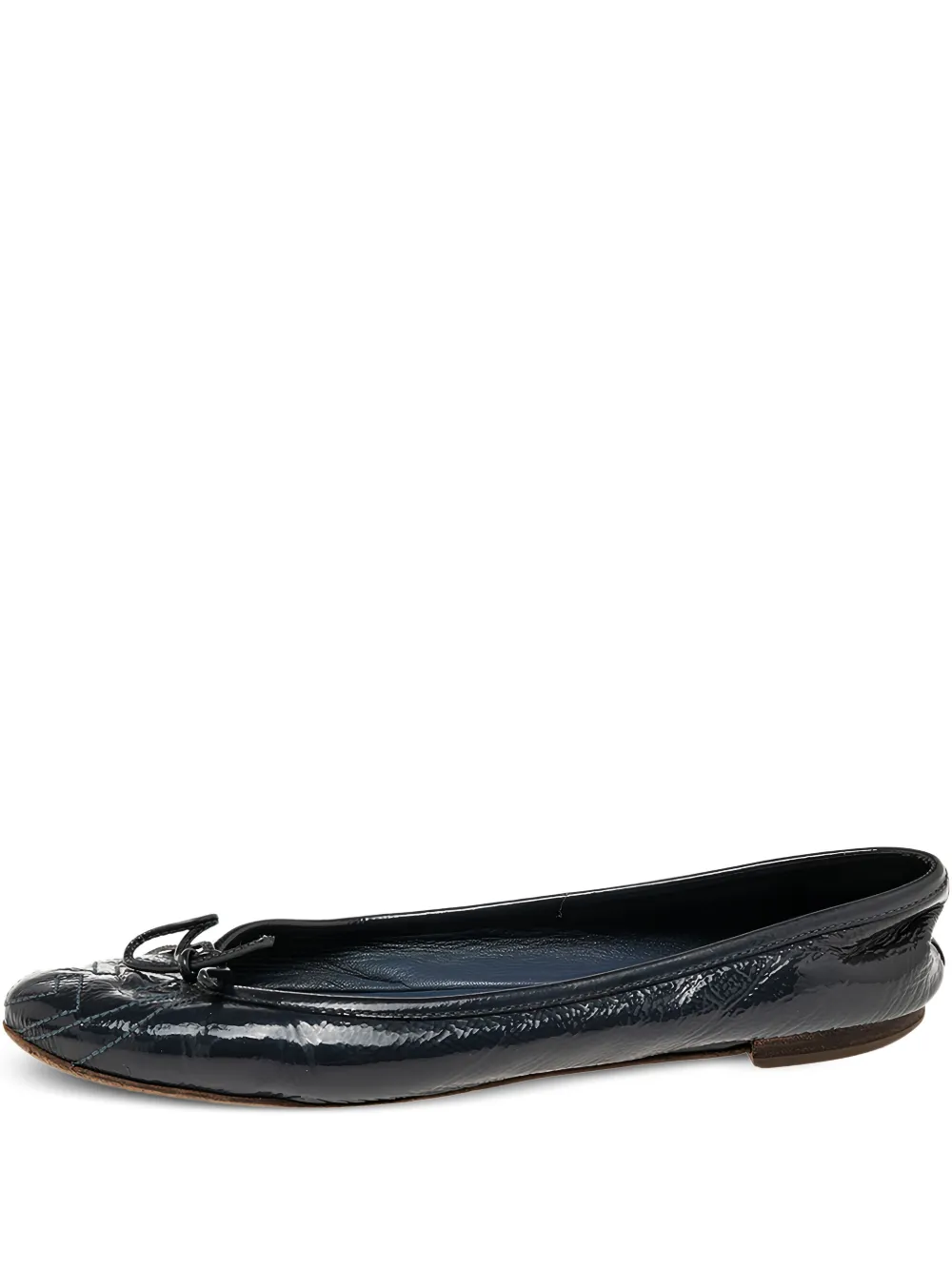 Pre-owned Gucci Patent Leather Bow Ballet Flats