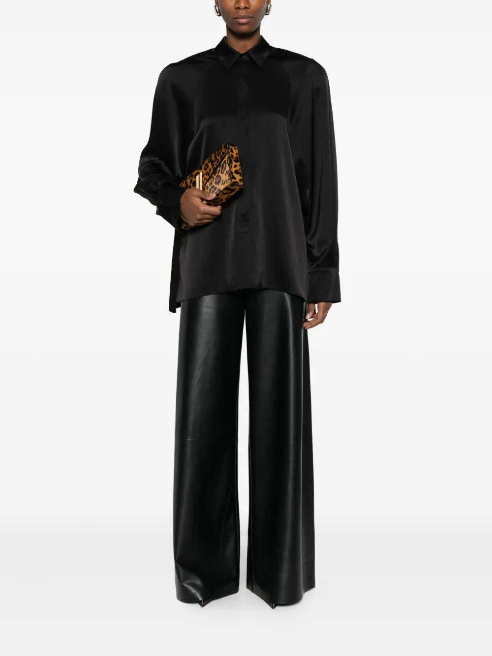 David Koma Satijnen blouse - Zwart