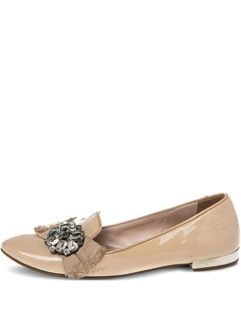 Miu Miu Pre-Owned embellished ballet flats | Neutrals | Image 1