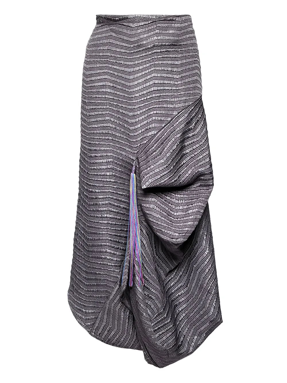 Emporio Armani Pre-Owned textured draped skirt | Grey | Image 1