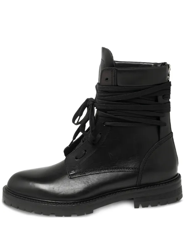 AMIRI レザー コンバットブーツ | ブラック | FARFETCH JP