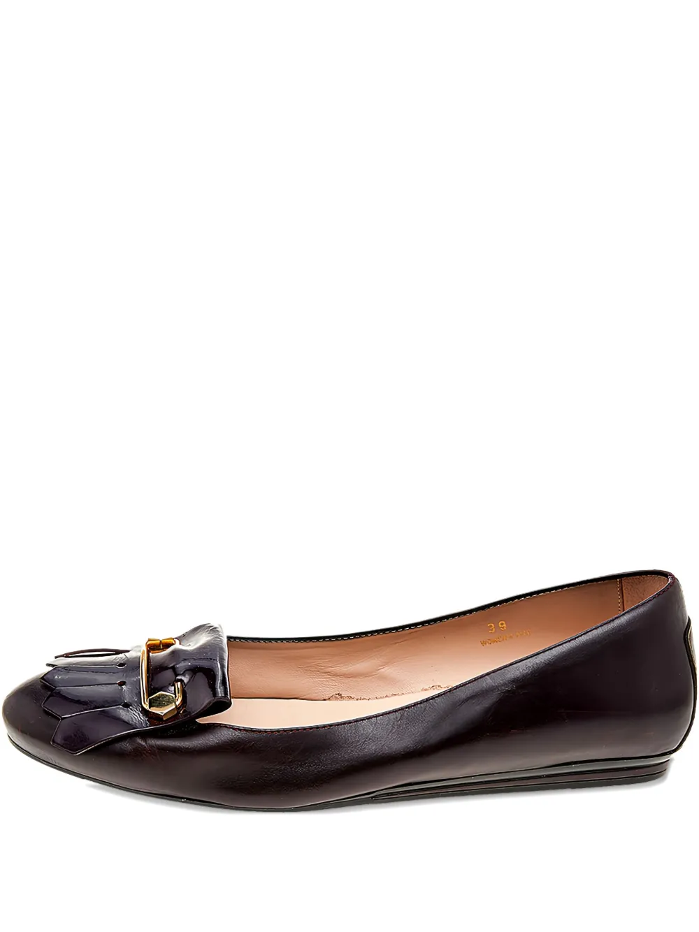 Tod's Vintage pre-owned fringe-detail leather ballet flats | Red | Image 1