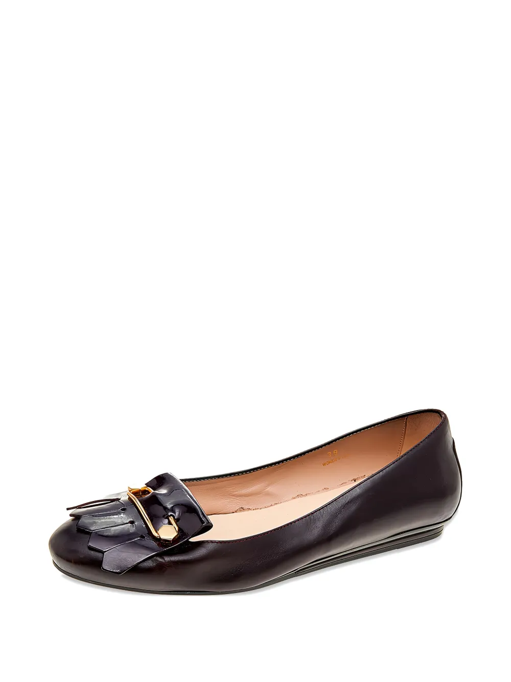 Tod's Vintage pre-owned fringe-detail leather ballet flats | Image 2