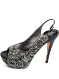 Gina Pre-owned 130mm slingback platform pumps - Black