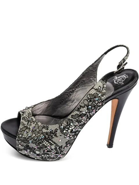 Gina Pre-owned 130mm slingback platform pumps