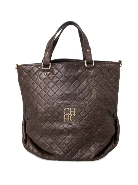 Carolina Herrera Vintage quilted leather tote bag