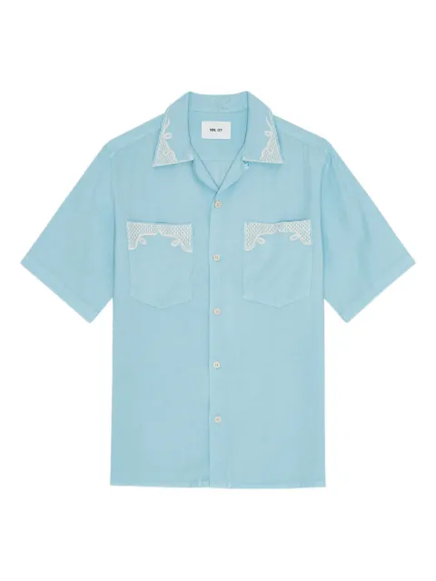 NN07 embroidered-pocket short-sleeve shirt