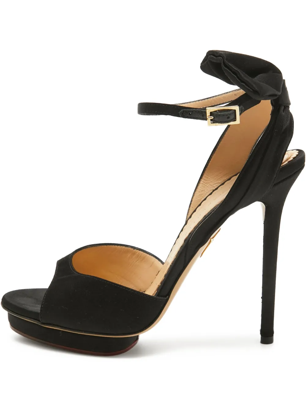 Pre-owned Charlotte Olympia  130mm Wallace Bow-embellished Sandals