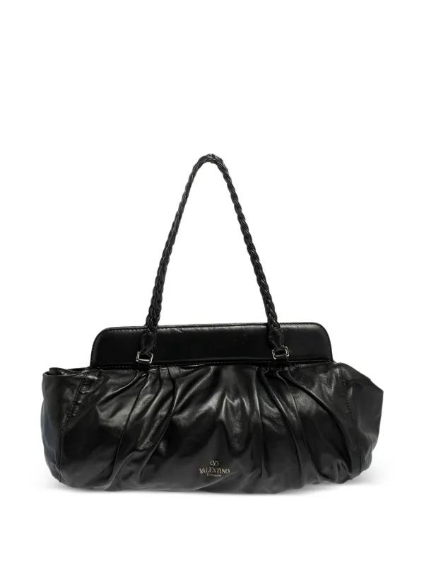 ✨美品✨VALENTINO GARAVANI ハンドバッグ レザー ブラック h056-30 【VALENTINO】GARAVANI レザー ハンドバッグ 本革 Valentino