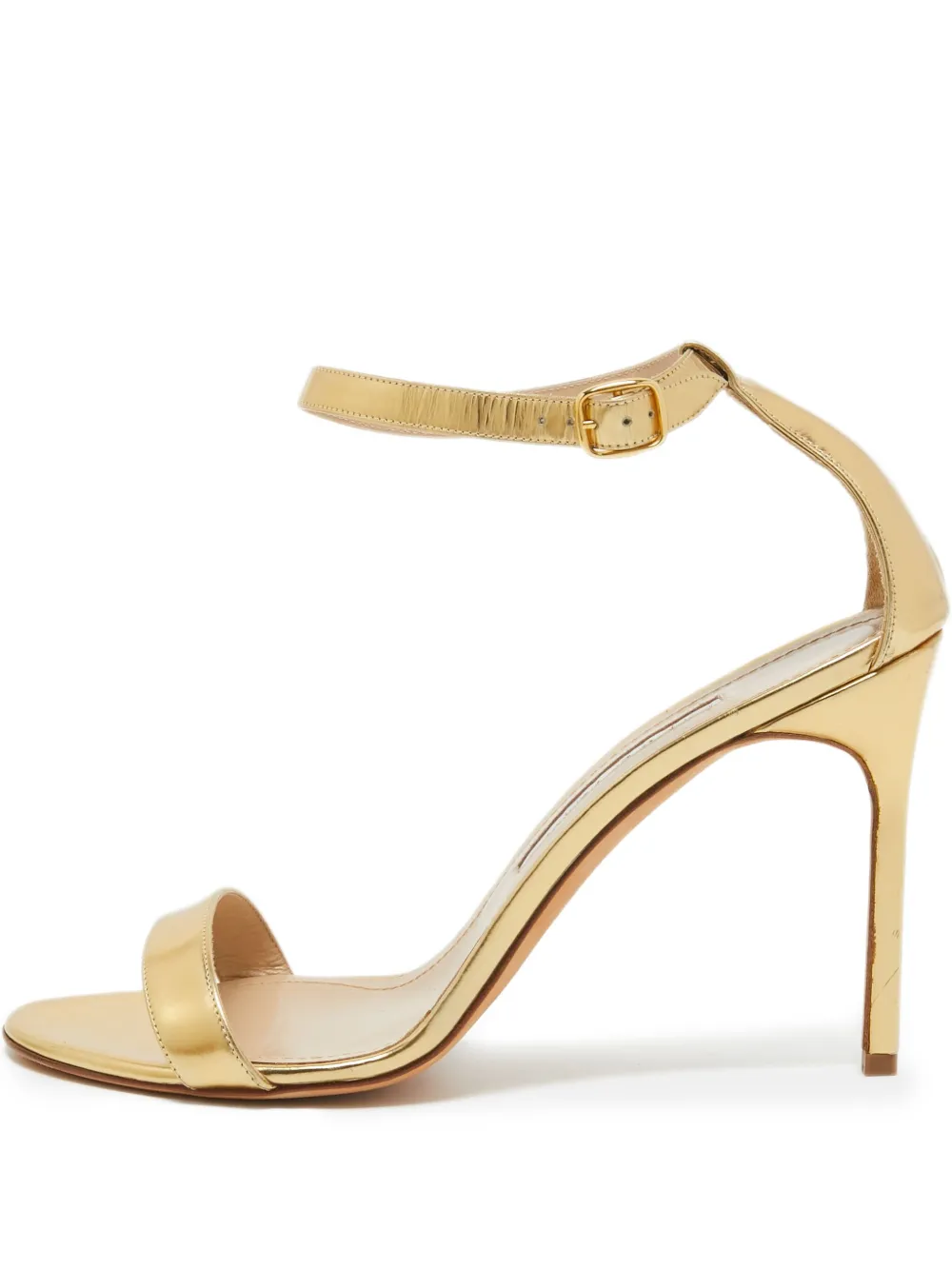 Manolo Blahnik sandales pre-owned 110 mm en cuir métallisé | or | Image 1