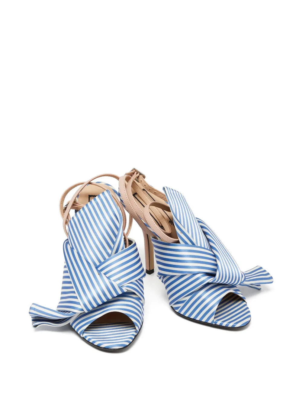 Nº21 pre-owned 120mm striped satin sandals | Image 2