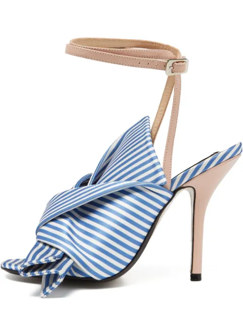 Nº21 pre-owned 120mm striped satin sandals
