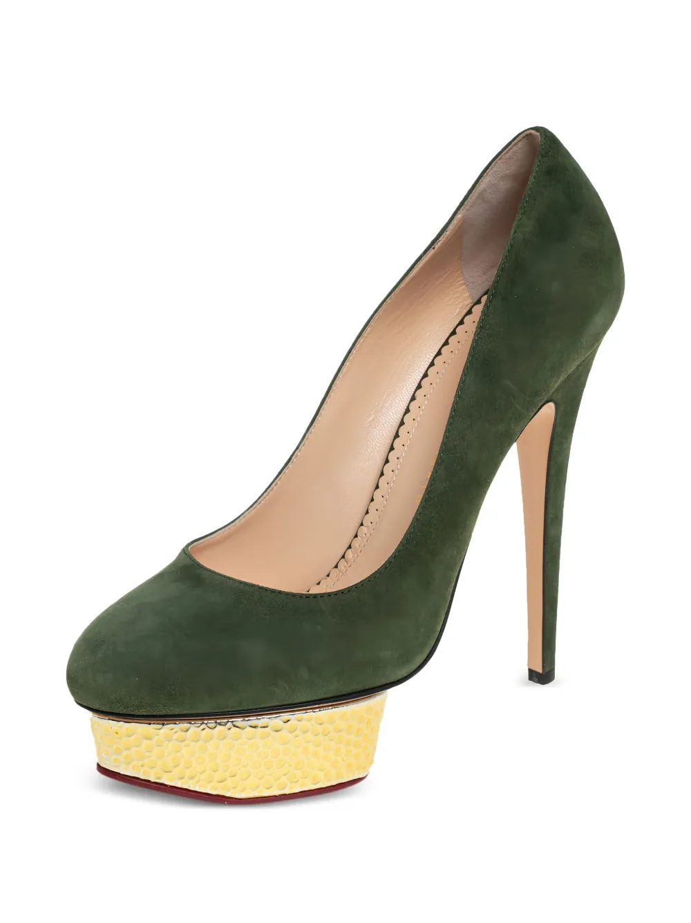 Charlotte Olympia pre-owned 150mm Dolly suede platform pumps | Image 2