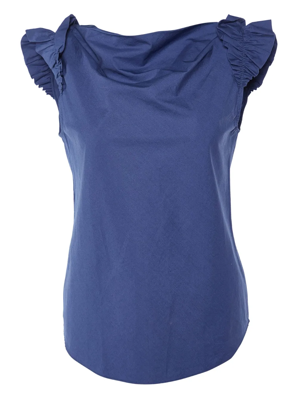 Moschino Pre-Owned ruffled-shoulder top | Blue | Image 1