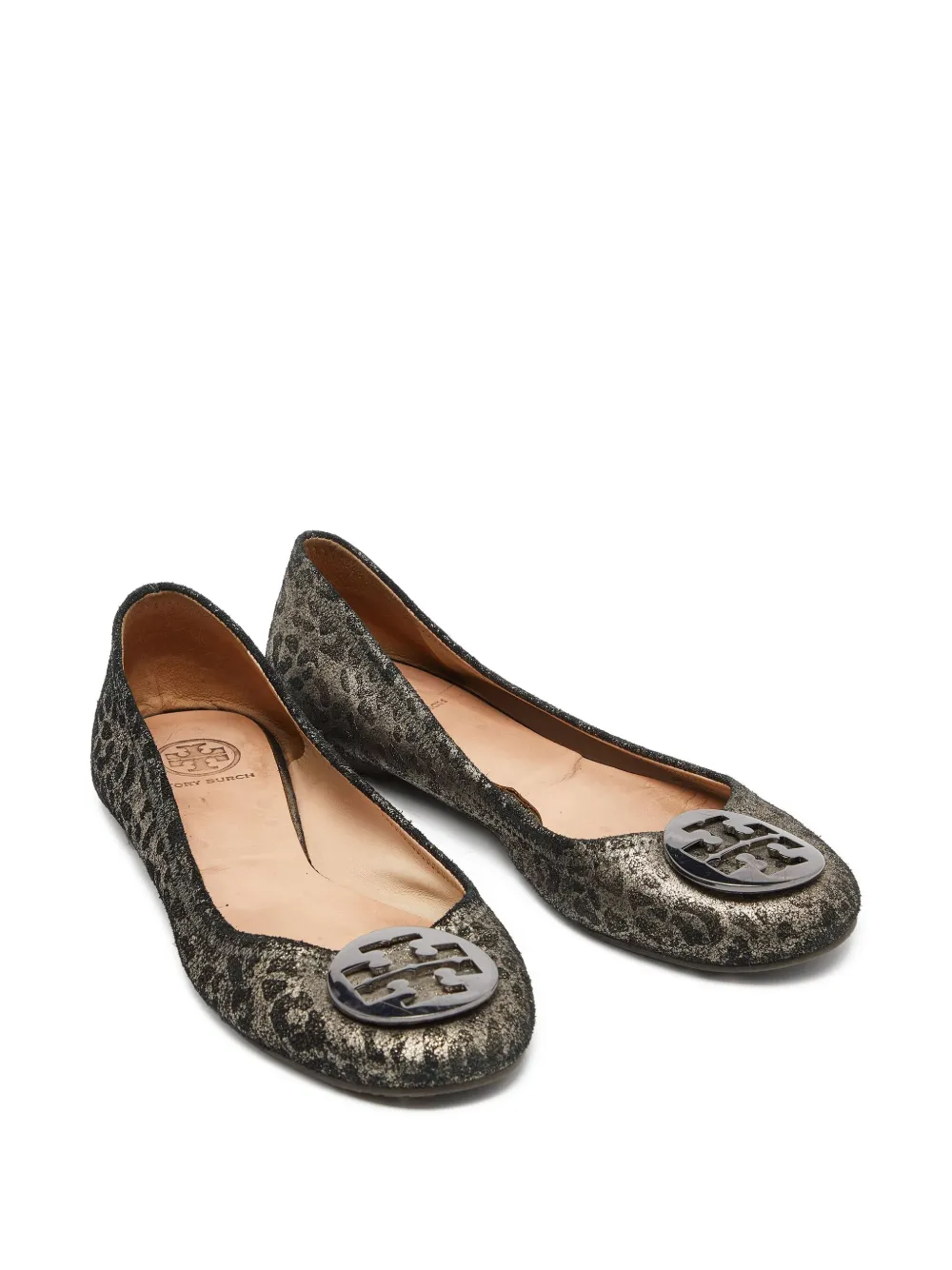 Tory Burch pre-owned Reva leopard-print embellished ballet flats | Image 2