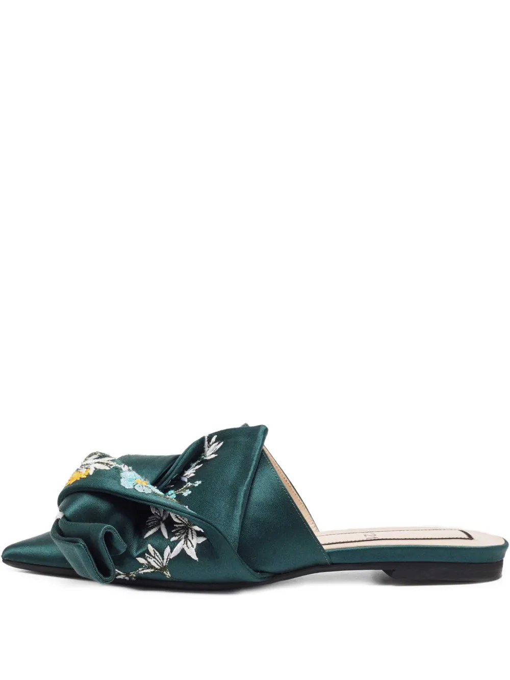 Nº21 pre-owned embroidered mules | Green | Image 1