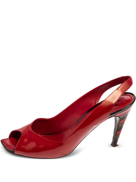 Louis Vuitton Pre-Owned 100mm leather slingback pumps