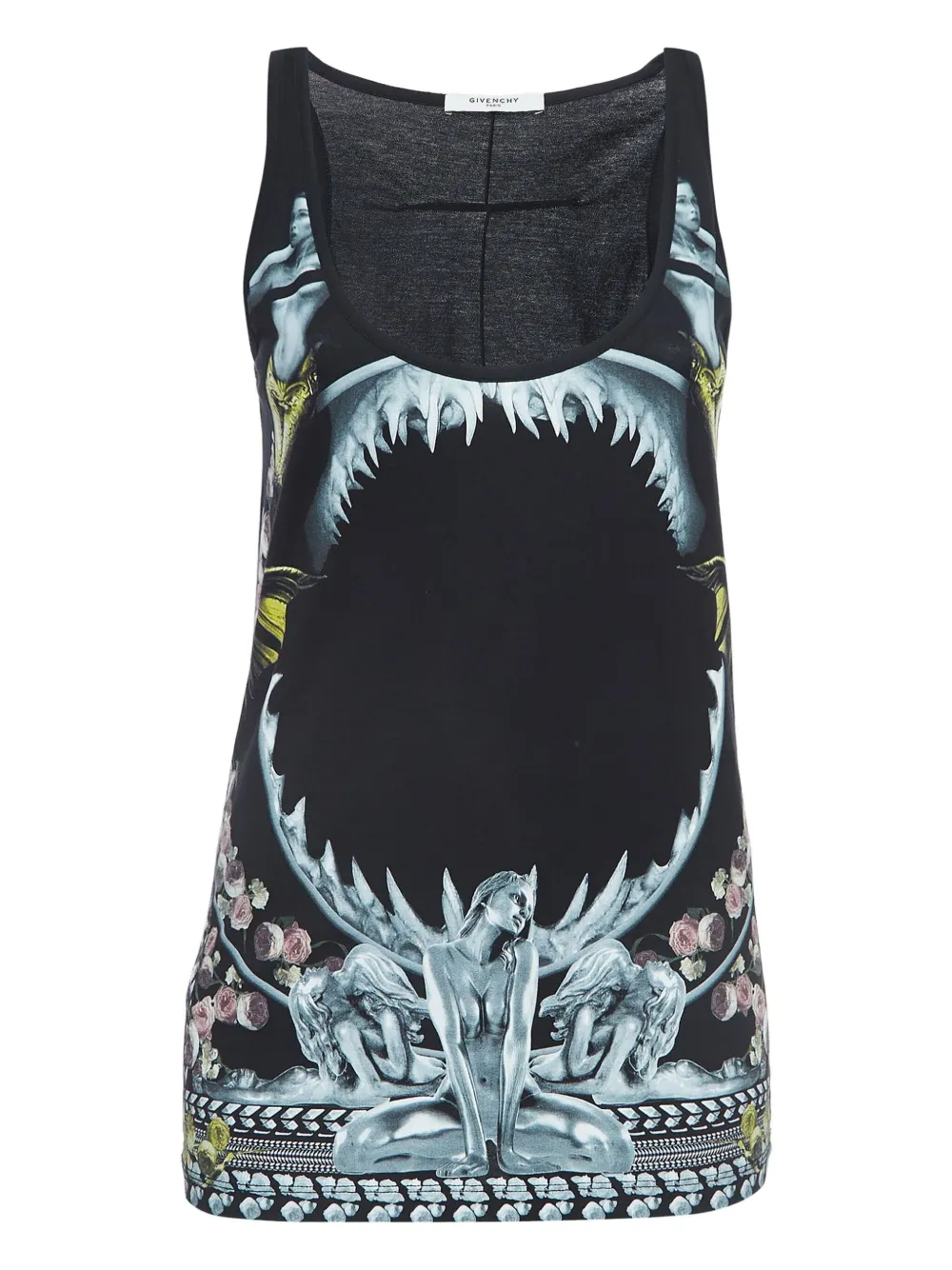 Givenchy Pre-Owned Sharn and Mermaid print tank top | Black | Image 1