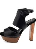 Gina pre-owned 135mm platform sandals - Black