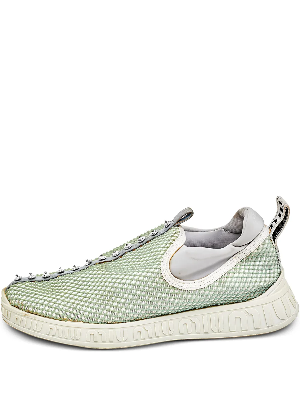 Miu Miu Pre-Owned diamond-pattern sneakers | White | Image 1